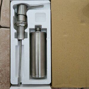 NIB Brushed nickel sink mount soap dispenser - NICE!!!